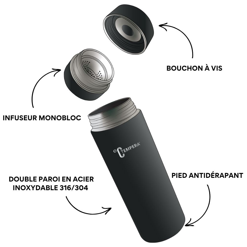 infuseur tempera thé maté  acier inoxydable