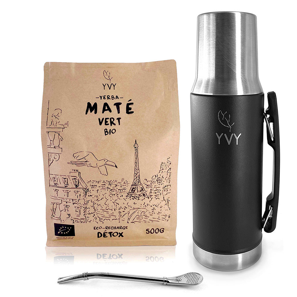 kit maté thermos 2 en 1 tempera calebasse bouchon