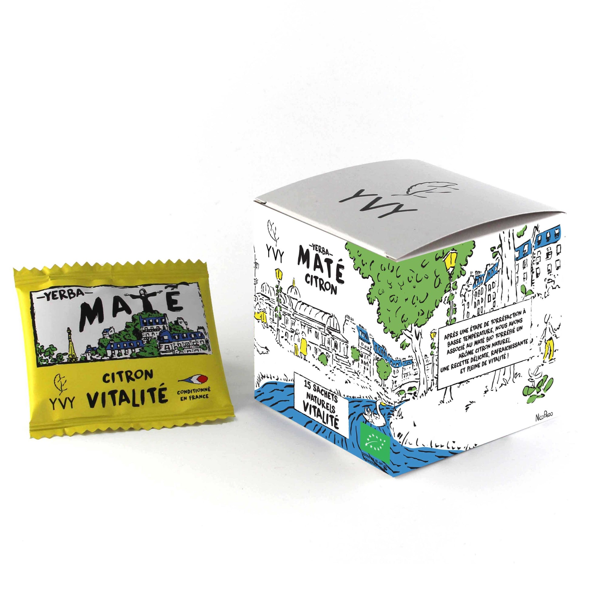 mate sachet infusette biodegradable yerba maté bio citron yvy mate remplace café