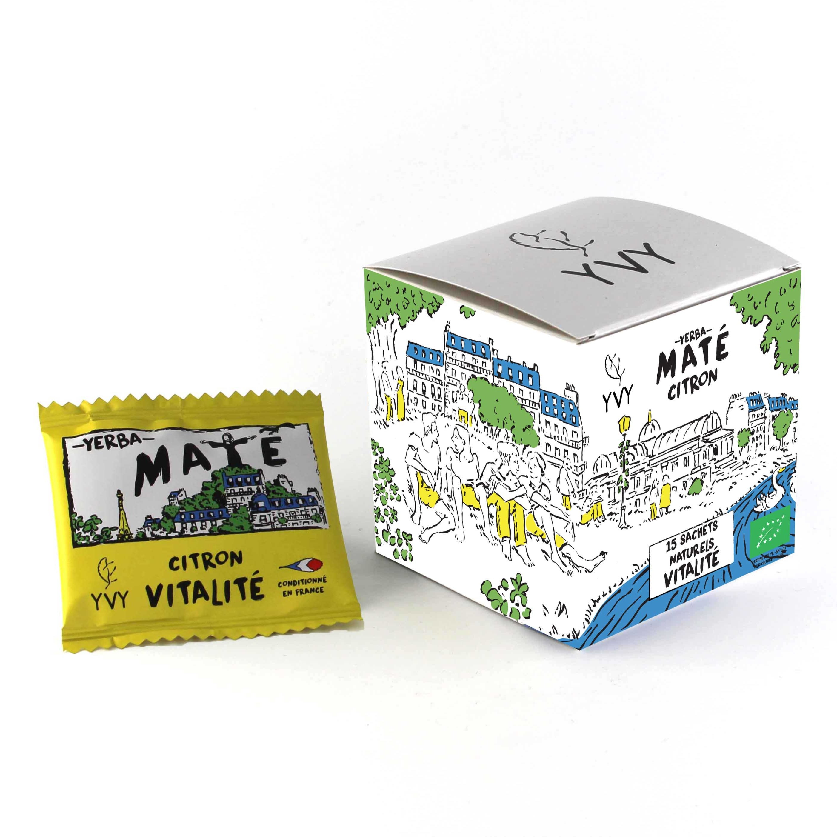 mate sachet infusette biodegradable yerba mate bio citron yvy mate