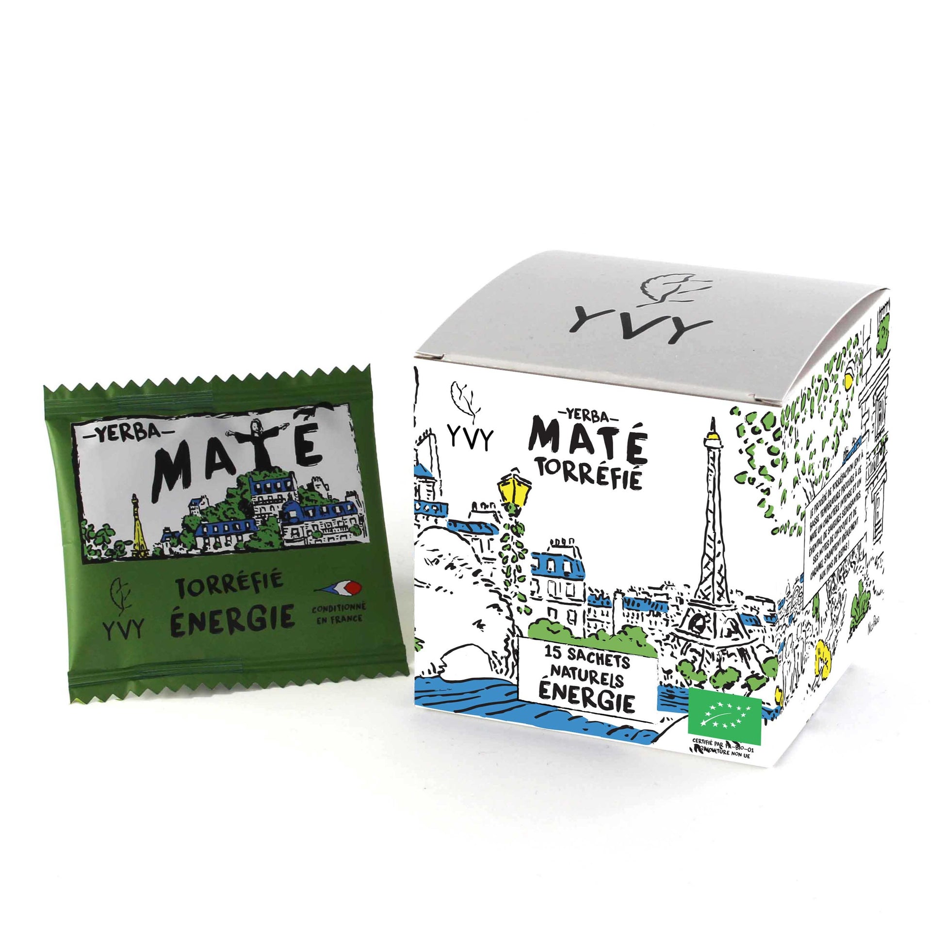 maté sachet infusette biodegradable yerba maté bio torrefie yvy mate
