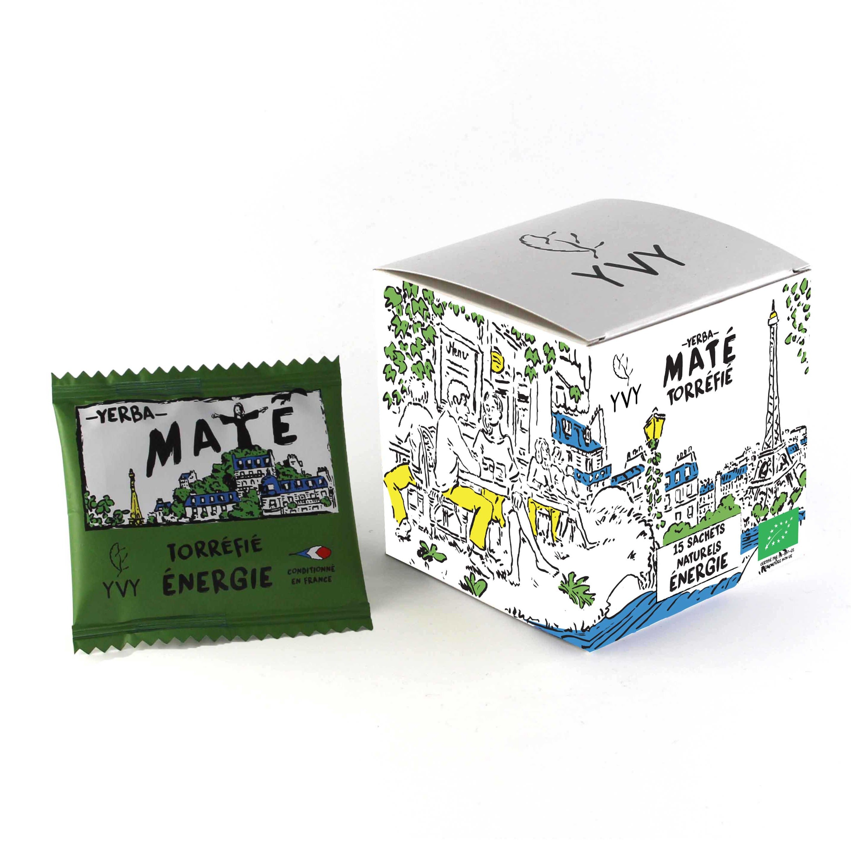 maté sachet infusette biodegradable yerba maté bio torréfié yvy mate
