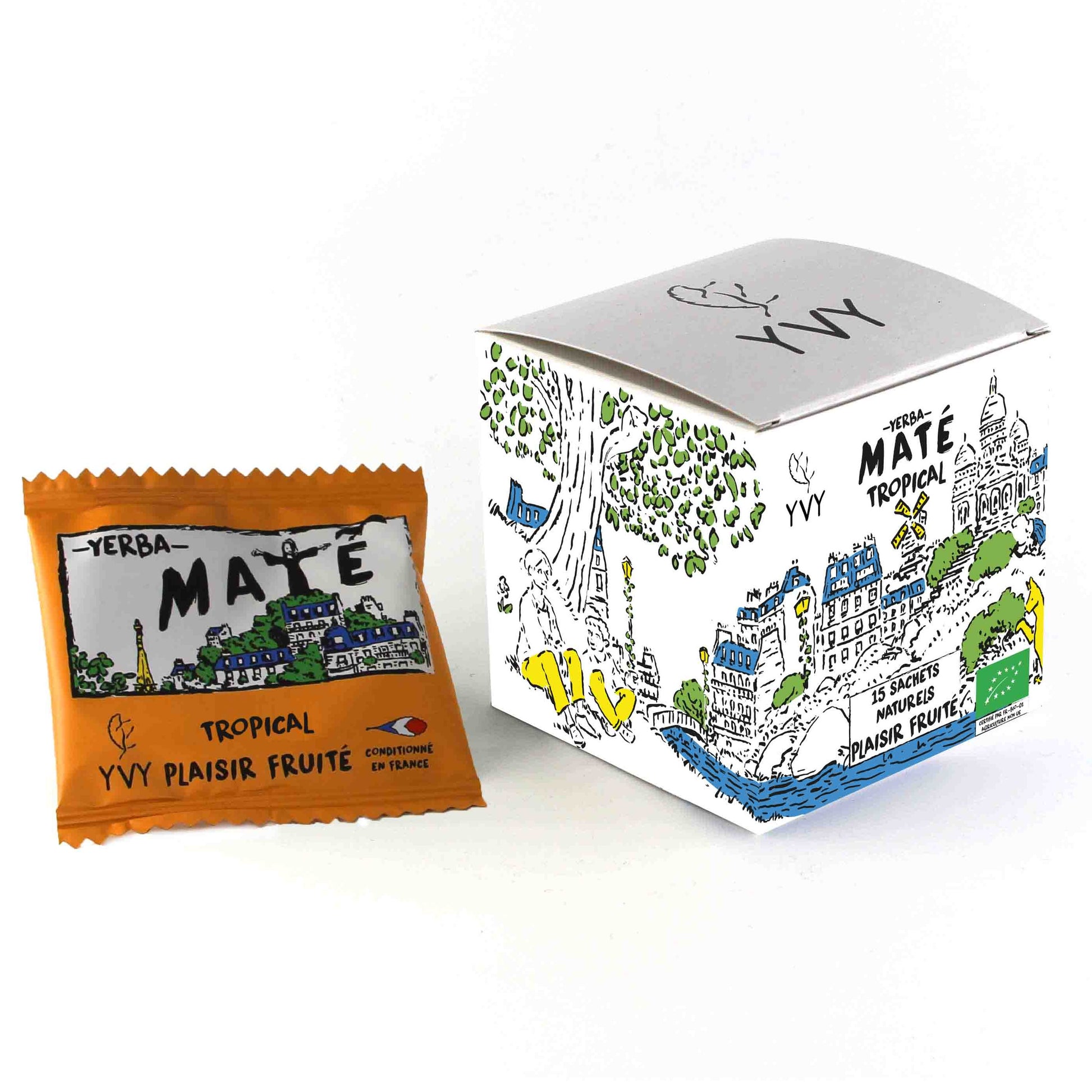 mate sachet infusette biodegradable yerba mate bio tropical yvy mate
