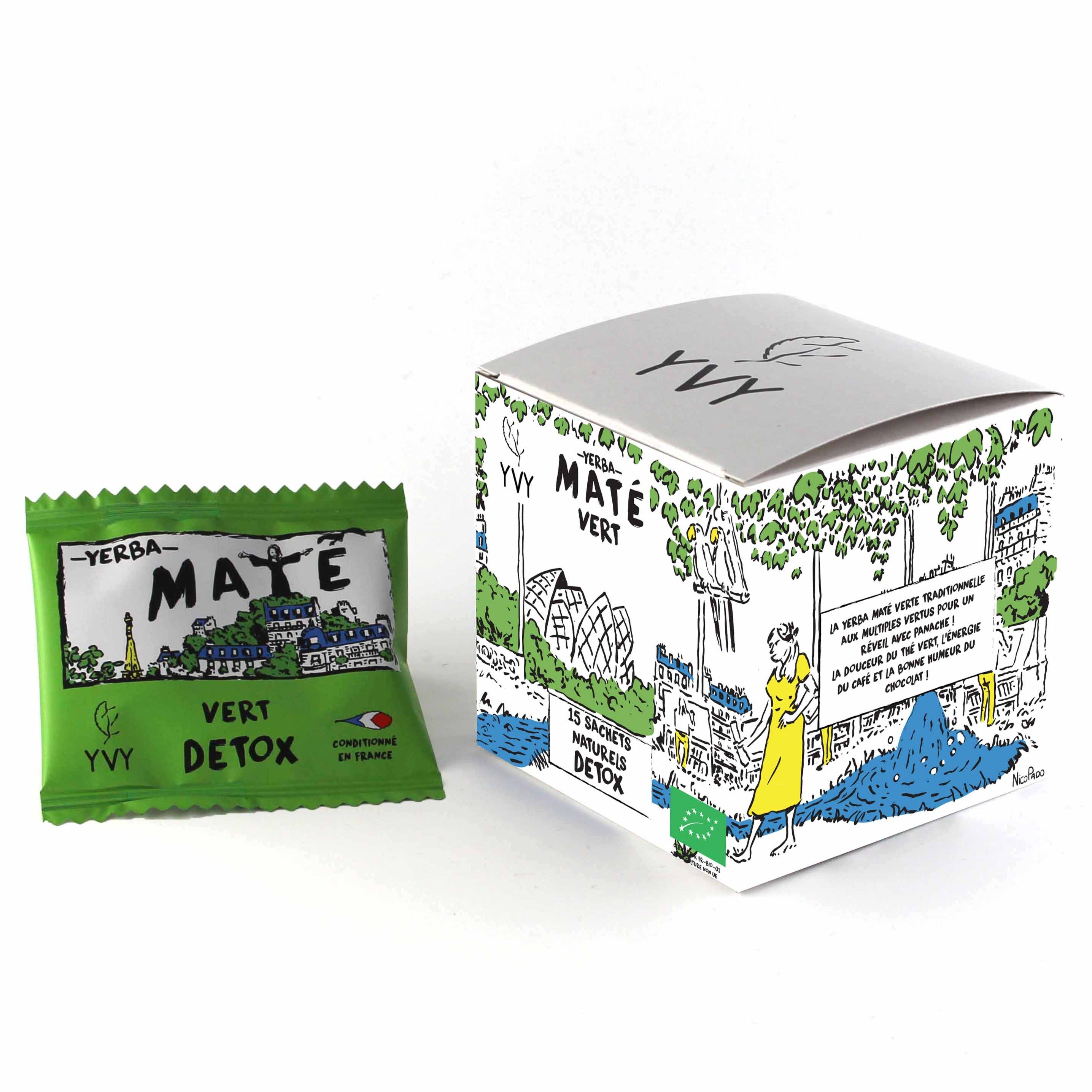 maté sachet infusette biodegradable yerba mate vert bio yvy mate