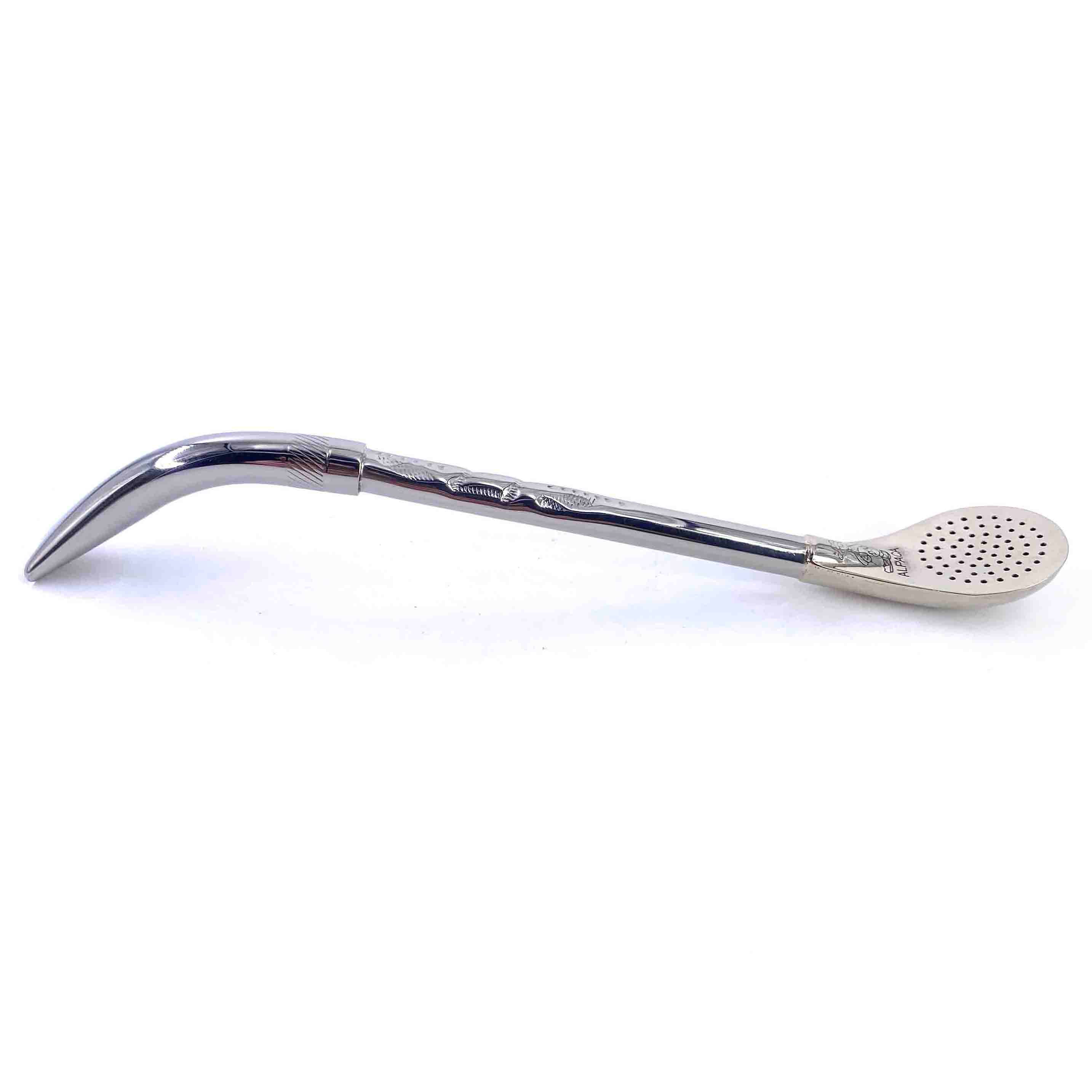 bombilla à maté gravée en alpaca