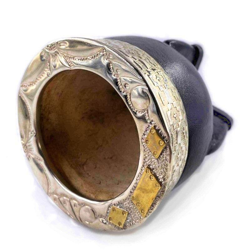 calebasse mate imperiale gravee alpaca et bronze noir yvy mate interieur