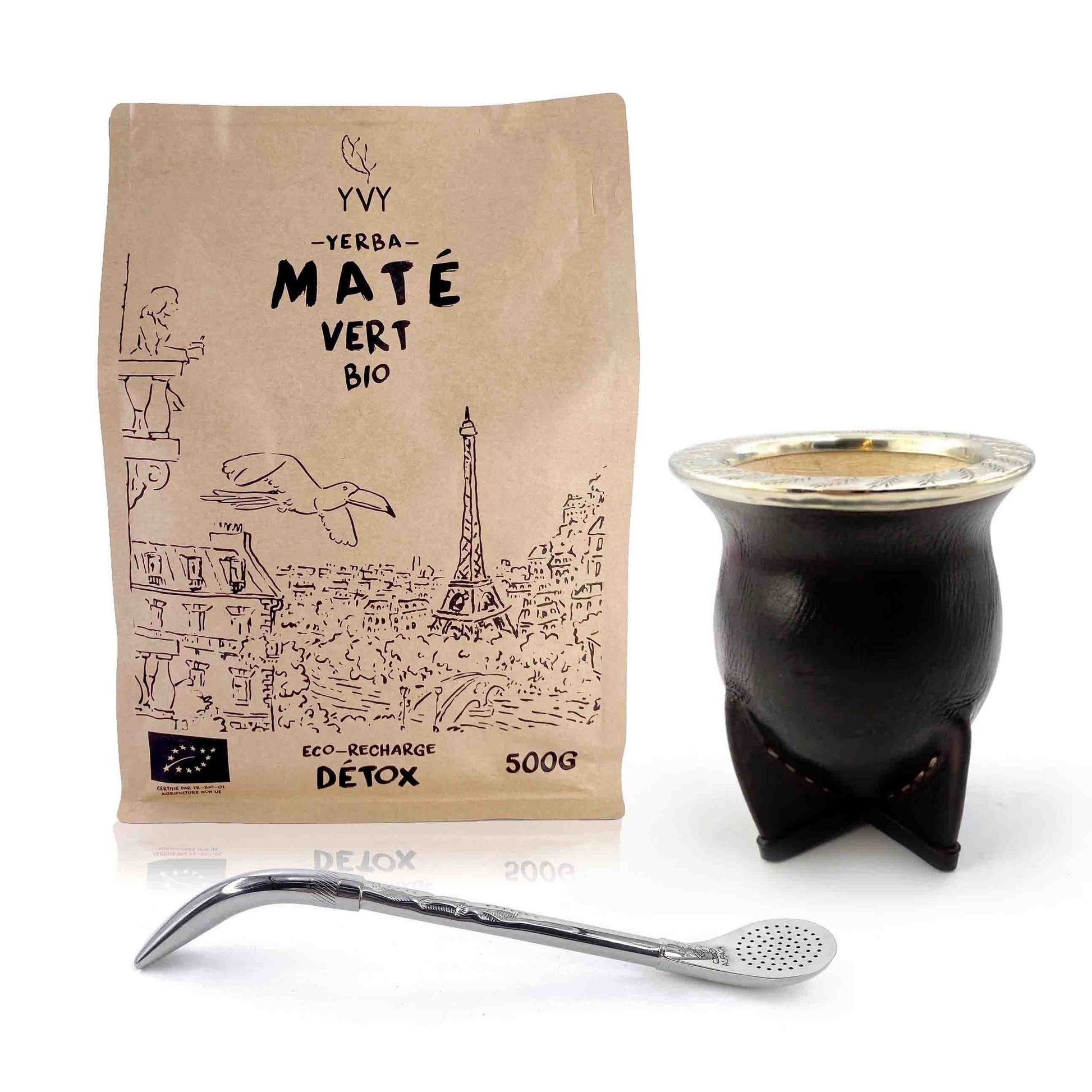 kit à maté camionero alpaca gravé yvy maté