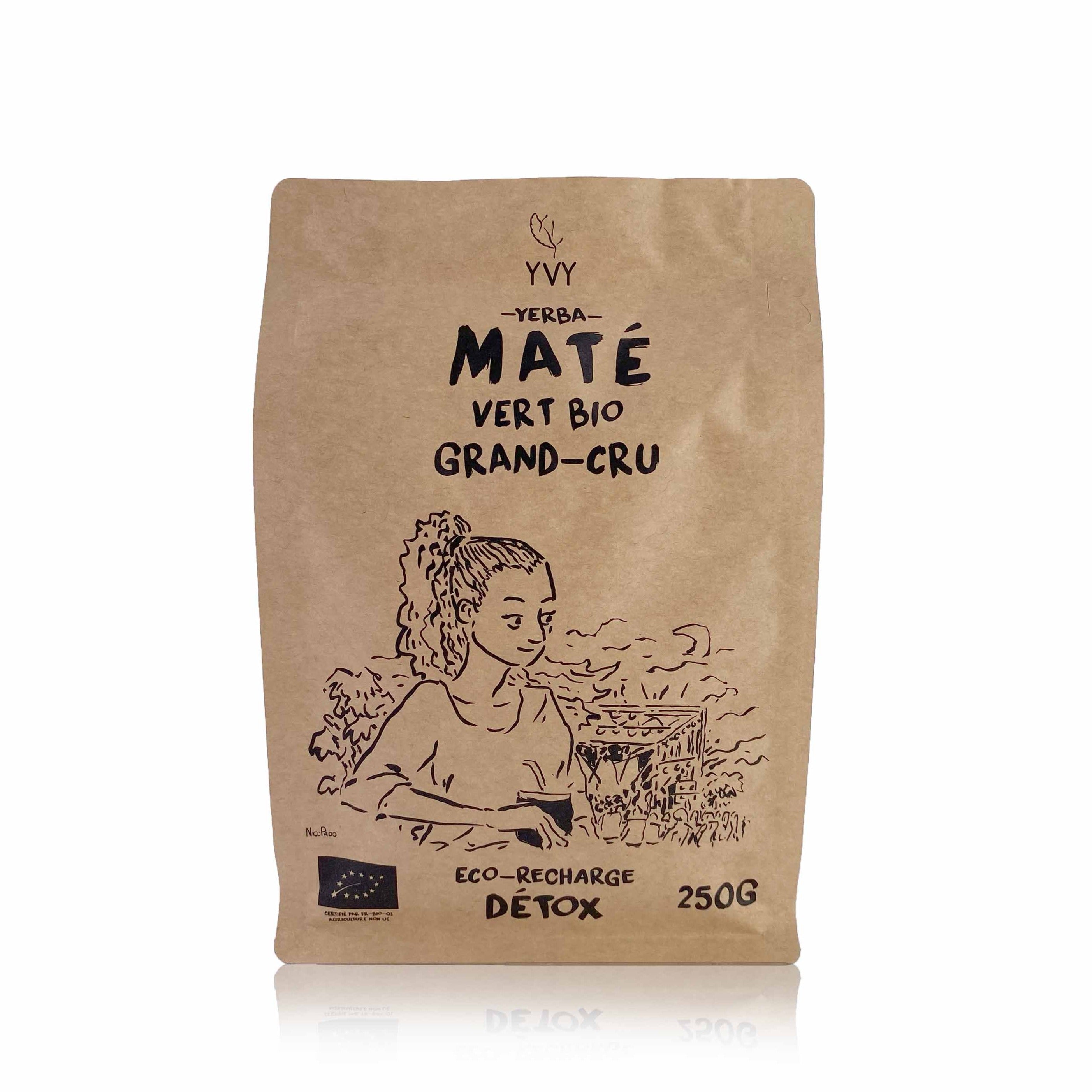 mate eco recharge 250g yerba mate vert bio yvy mate